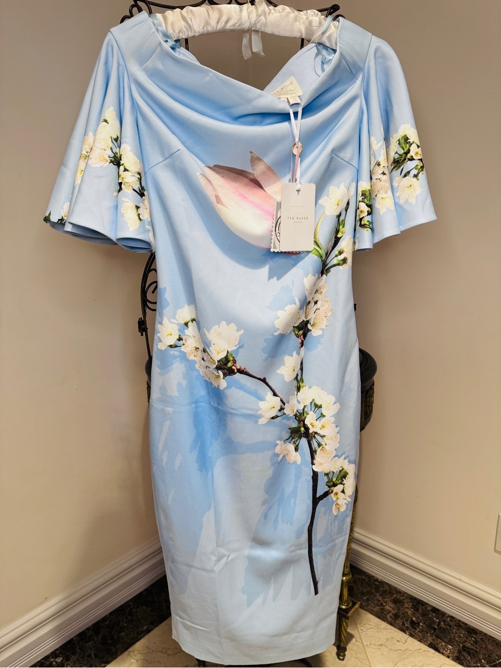 Ted Baker London Pale Blue Harmony Bodycon Bardot Dress